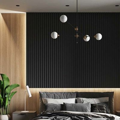 Panel Dinding Dekoratif WPC Interior Mudah Menginstal Kantor Hotel Desain Modern