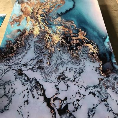 UV Coating PVC Marble Sheet Dekorasi Interior Panel Latar Belakang Dinding