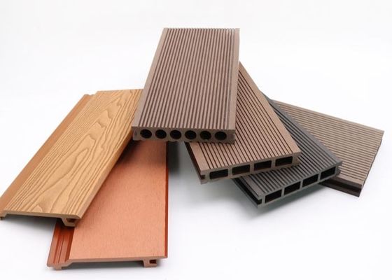 Lantai Tekstur Kayu WPC Decking Papan Dek Komposit Plastik Kayu Luar Ruangan