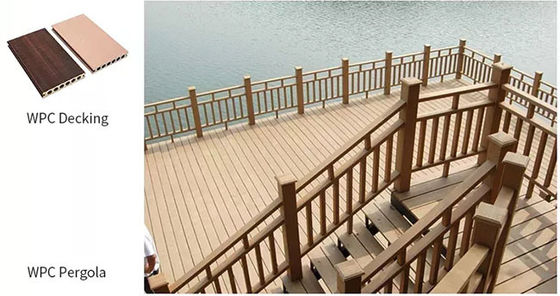 Waterproof Garden PVC Wall WPC Panel Untuk Outdoor Anti Slip Decoration Ramah Lingkungan