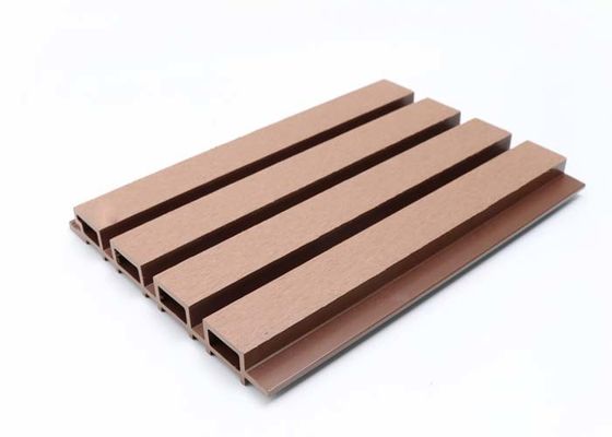 Kayu Plastik Eksterior Komposit Panel Dinding WPC 28mm Co Ekstrusi Dekorasi Luar Ruangan
