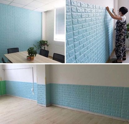 3D PE Foam Wallpaper Self Adhesive Wallpaper Untuk Dekorasi Rumah