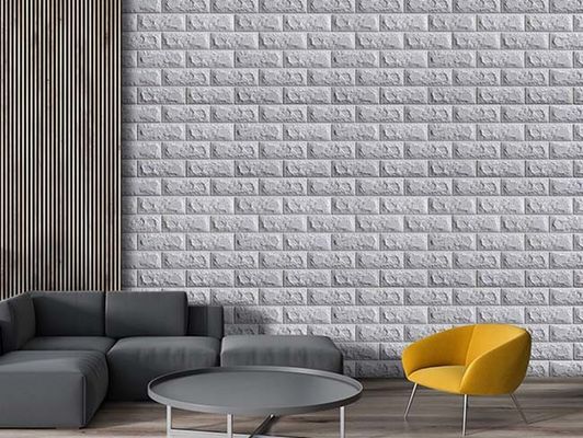 Kuat Lengket 3D Vinyl Brick Foam Wallpaper Untuk Hiasan Dinding