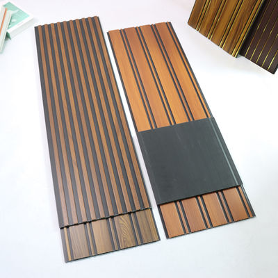 Panel Dinding PVC Butiran Kayu Papan Dinding Dekoratif Bahan Ramah Lingkungan Untuk Kamar Tidur Ruang Tamu Dinding Latar Belakang TV