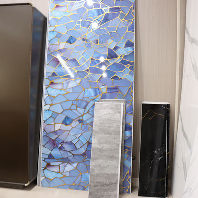 Modern 3D Pattern Fireproof PVC Shower Wall Panel Bahan renovasi kamar mandi mewah