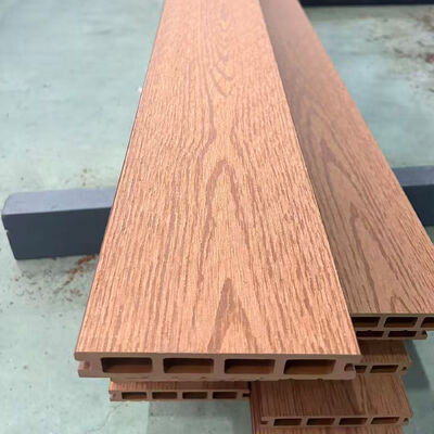 Outdoor WPC Wall Panel System Waterproof Composite Plastik Kayu untuk Lapisan Dinding Luar