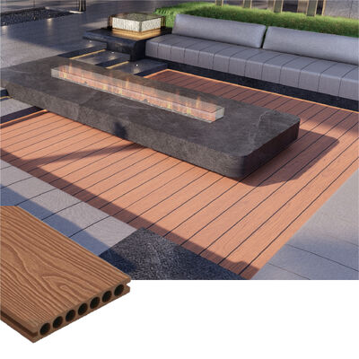 Modern Waterproof Outdoor WPC Flooring ∙ Solid Wood Plastic Composite Decking dengan tekstur yang dapat disesuaikan
