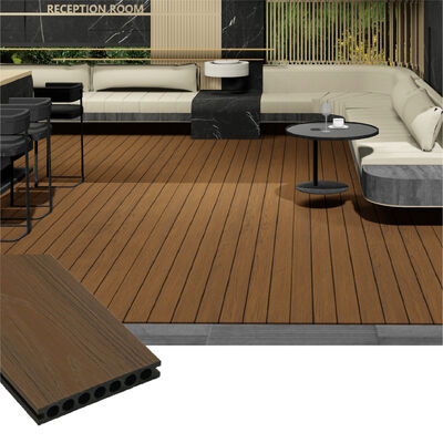 Modern Waterproof Outdoor WPC Flooring ∙ Solid Wood Plastic Composite Decking dengan tekstur yang dapat disesuaikan