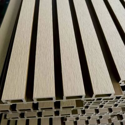 Panel Dinding Akustik Wpc Bergalur Pvc Beralur Berongga 3d Dekorasi Luar Ruangan