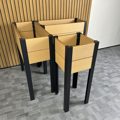 Tempat Tidur Taman Tinggi Dengan Kaki Logam Untuk Menanam Rumput Bunga Herbal Luar Ruang