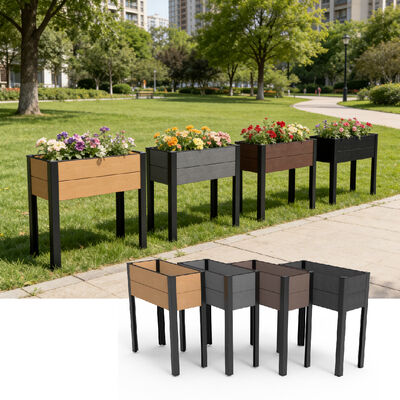 Modern Bangkit Bangkit Taman Tempat Tidur Dengan Waterproof Fire Retardant Eco Friendly Kayu Plastik Komposit Untuk Luar Ruang