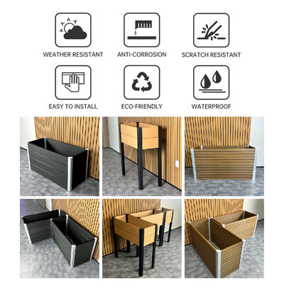 Modern Bangkit Bangkit Taman Tempat Tidur Dengan Waterproof Fire Retardant Eco Friendly Kayu Plastik Komposit Untuk Luar Ruang