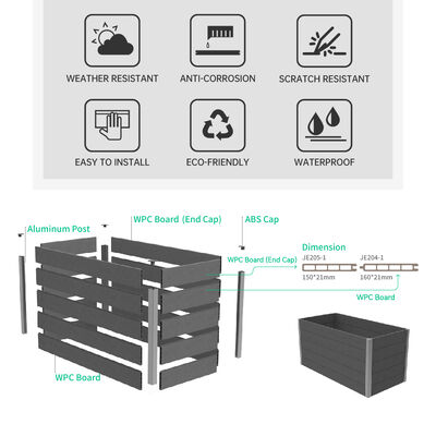 Rancangan Kotak Penanam Kebun Tinggi Besar untuk Kebun Sayuran Bunga Herbal Luar Ruangan