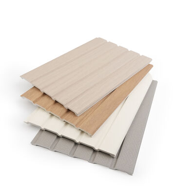 Waterproof Indoor WPC Wall Panel Mudah Menginstal Fluted Wall Cladding untuk Dekorasi Interior