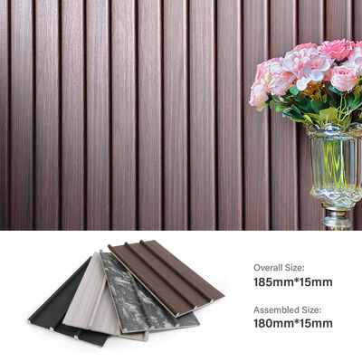 Waterproof Indoor WPC Wall Panel Mudah Menginstal Fluted Wall Cladding untuk Dekorasi Interior