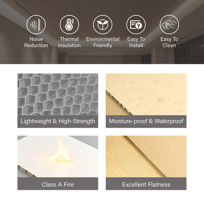 Panel Honeycomb Aluminium 7mm Ringan Isolasi Termal Untuk Bangunan