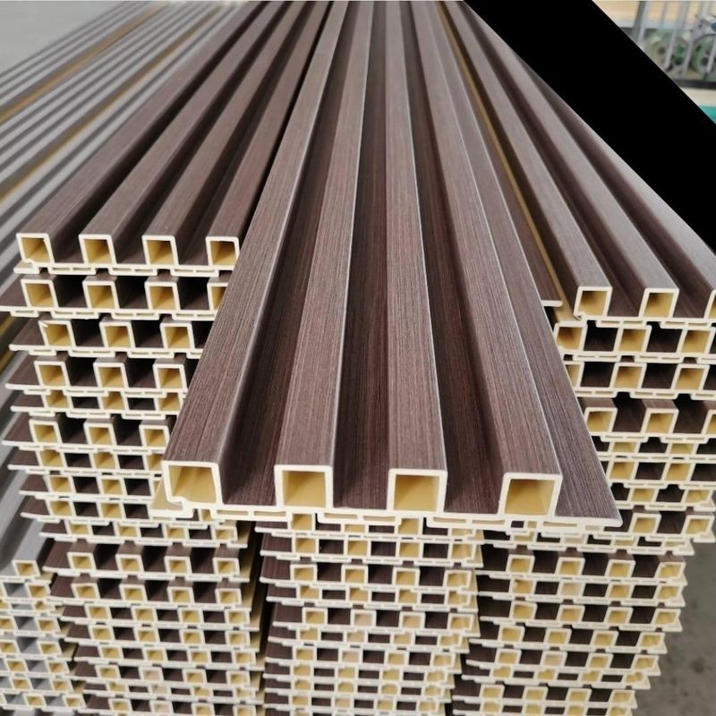 Kayu Butir Kayu Dilaminasi Panel Dinding WPC Interior Untuk Dekorasi Dalam Ruangan