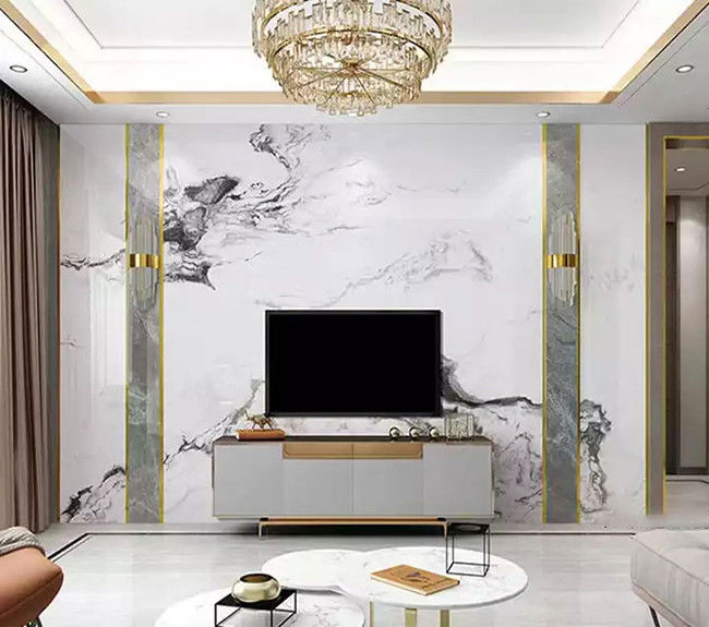 Panel Marmer PVC Dekoratif Interior Tahan Air Panel Marmer UV 2mm - 5mm