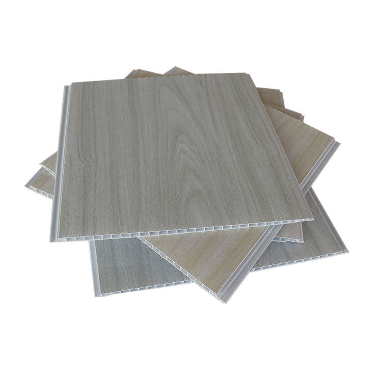 Kayu Dalam Ruangan Mengkilap Tinggi 250x8mm Mencetak Panel Plafon PVC Untuk Amerika Selatan