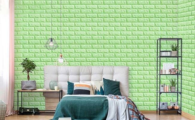 Kuat Lengket 3D Vinyl Brick Foam Wallpaper Untuk Hiasan Dinding