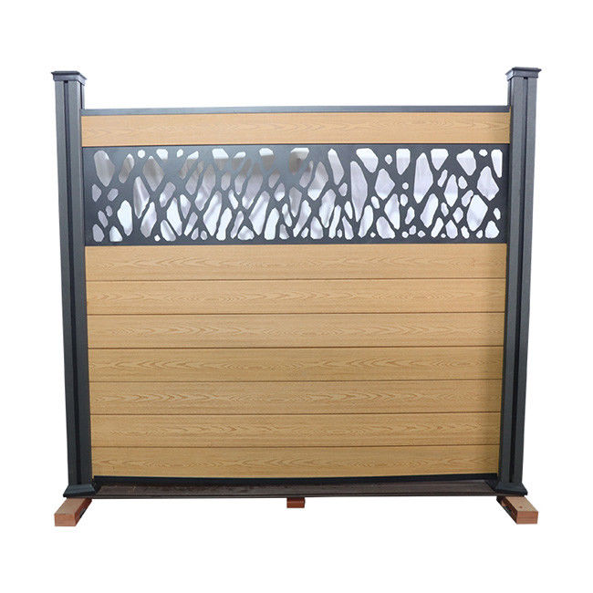 Panel Pagar Komposit Wpc Dekoratif Papan Taman Tahan Air Balkon 90 * 25mm