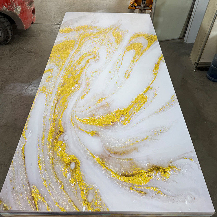 4*8 Ft UV PVC Marmer Sheet Waterproof Hot Stamping/3D Printed Indoor Panels UV Boards