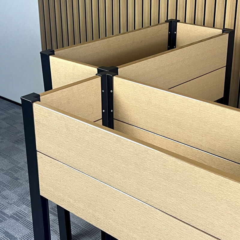 Modern Bangkit Bangkit Taman Tempat Tidur Dengan Waterproof Fire Retardant Eco Friendly Kayu Plastik Komposit Untuk Luar Ruang