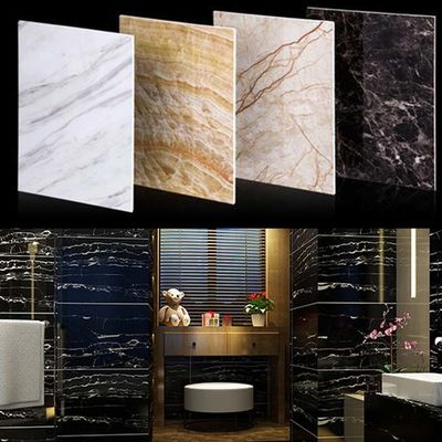 1220x2440 PVC Lembaran Marmer Imitasi Lembar Dinding Papan Alternatif Tahan Air