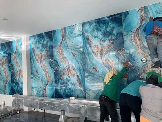 UV Coating PVC Marble Sheet Dekorasi Interior Panel Latar Belakang Dinding
