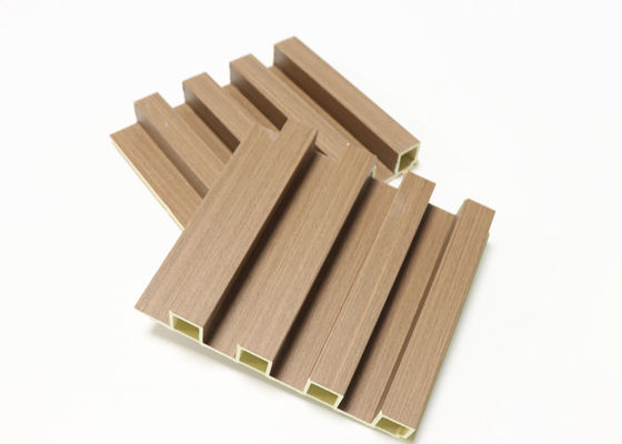 Kayu Butir Laminasi Warna Interior Panel Dinding WPC Panel Dinding Dekorasi Interior