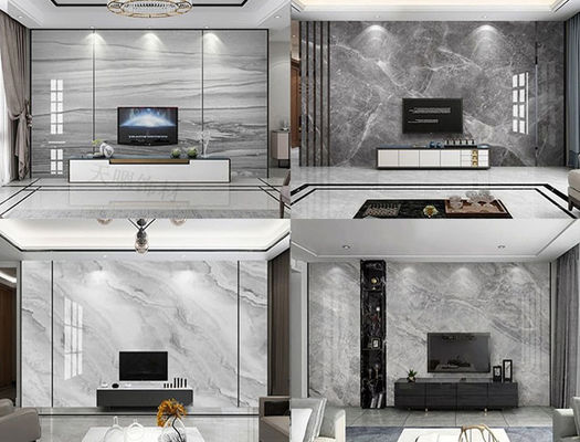 High Glossy 1220x2440mm 3mm Panel Dinding PVC Lembar UV Marmer PVC