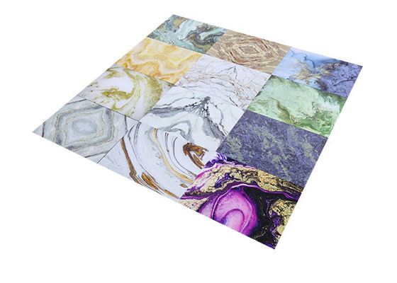 1220x2440mmx3mm Lembar Marmer PVC 3D Printing Panel UV Dekoratif