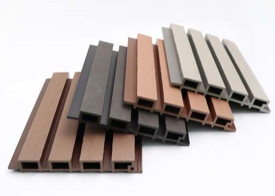 160x24mm Exterior WPC Wall Panel Papan Dinding Komposit Plastik Kayu Berongga
