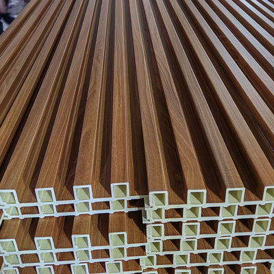 Kayu komposit panel bergalur interior panel dinding wpc cladding untuk dekorasi dalam ruangan
