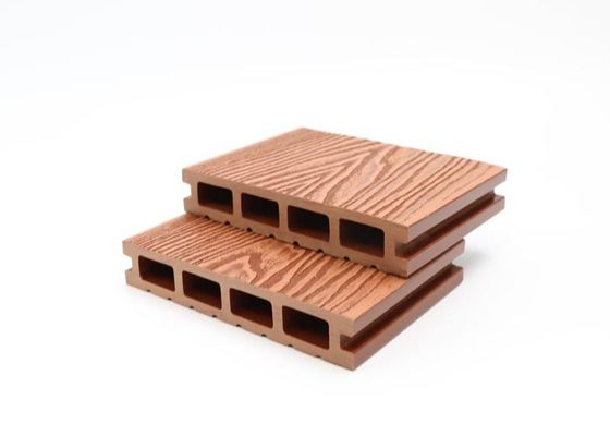 140x25mm Papan Dek Komposit Kayu Plastik Decking Komposit Untuk Taman