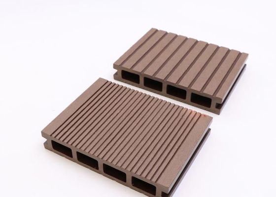 140x25mm Papan Dek Komposit Kayu Plastik Decking Komposit Untuk Taman