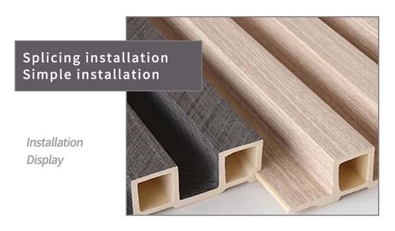 Panel Dinding Bergalur Louvered WPC Pengganti Kayu Elegan Serbaguna