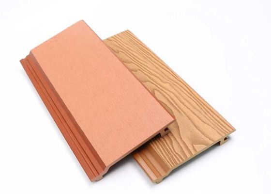 Plastik Komposit Taman Eksterior Panel Dinding WPC Tahan Air Panel Dinding Bergalur WPC