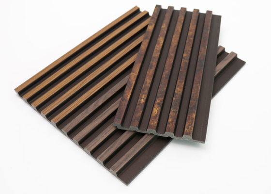 Warna Kayu Arab Saudi Bergalur Interior Panel Dinding PS Untuk Dekorasi Interior