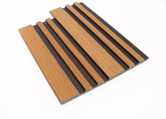 Warna Kayu Arab Saudi Bergalur Interior Panel Dinding PS Untuk Dekorasi Interior