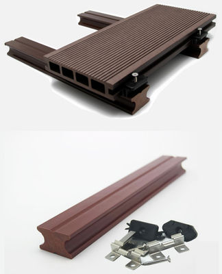 Waterproof Non Slip Outdoor WPC Decking Lantai Kayu Ek Direkayasa