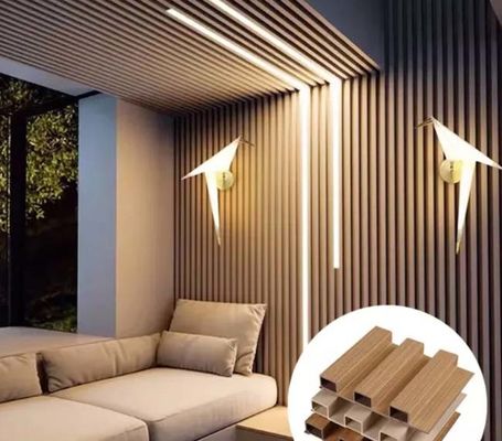 Kayu Plastik Komposit Interior Panel Dinding WPC Panel Dinding WPC Dalam Ruangan