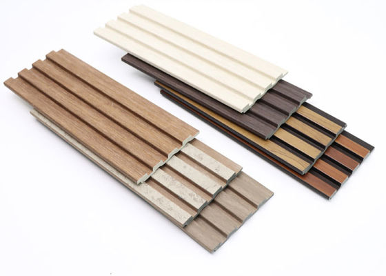 Panel Indoor PS Wall Cladding Panel Dengan Garis Emas Perak Untuk Latar Belakang 120x12mm
