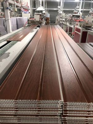 Panel Langit-langit PVC Kayu Laminasi Dekoratif 25cm Interior Panel Dinding Plastik