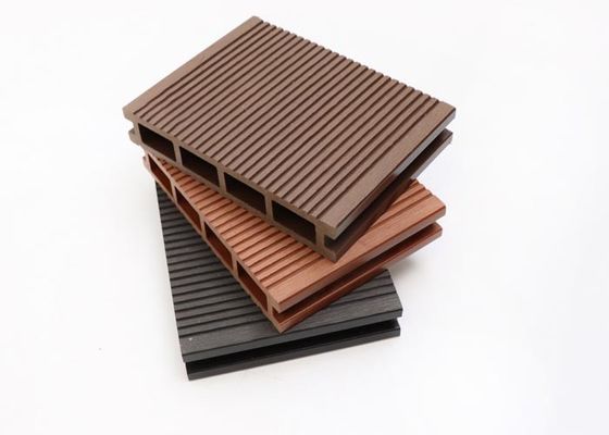 3d Embossed Wood Grain Wpc Decking Lantai Komposit Plastik Kayu Luar Ruangan