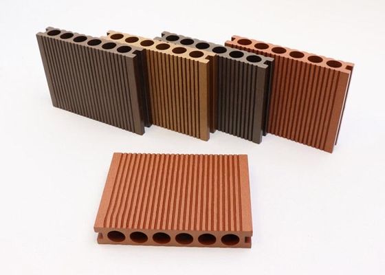 140x25mm Co Extrusion WPC Decking Lantai Komposit Plastik Kayu Daur Ulang