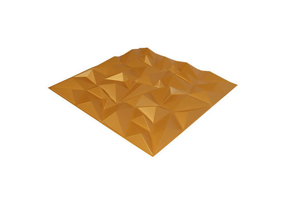 Panel Dinding 3D Dekoratif Interior Tahan Air PVC 1mm Desain Berlian Emas Bersinar