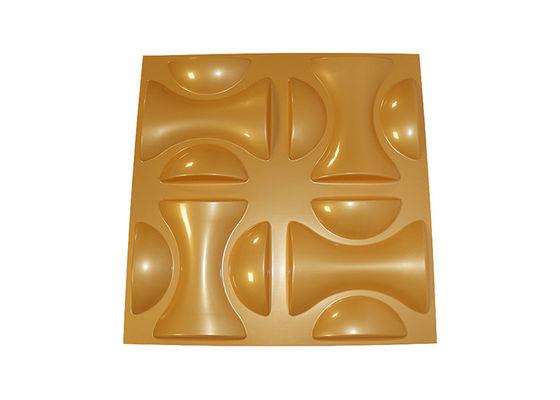 Panel Dinding 3D Dekoratif 500x500mm PVC Home Diamond Gold Wall Panel