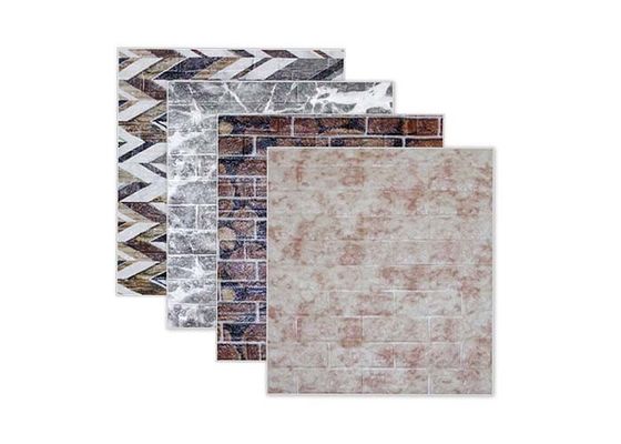 Dekorasi Rumah Busa PE Wallpaper Kamar Tidur Wallpaper Self Adhesive 3D 70x77cm Kertas Dinding Stiker