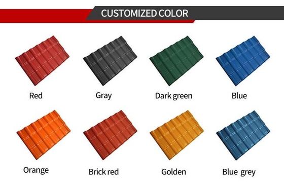 Resin Sintetis U Bentuk Genteng Keramik Surya Lapisan Warna-warni